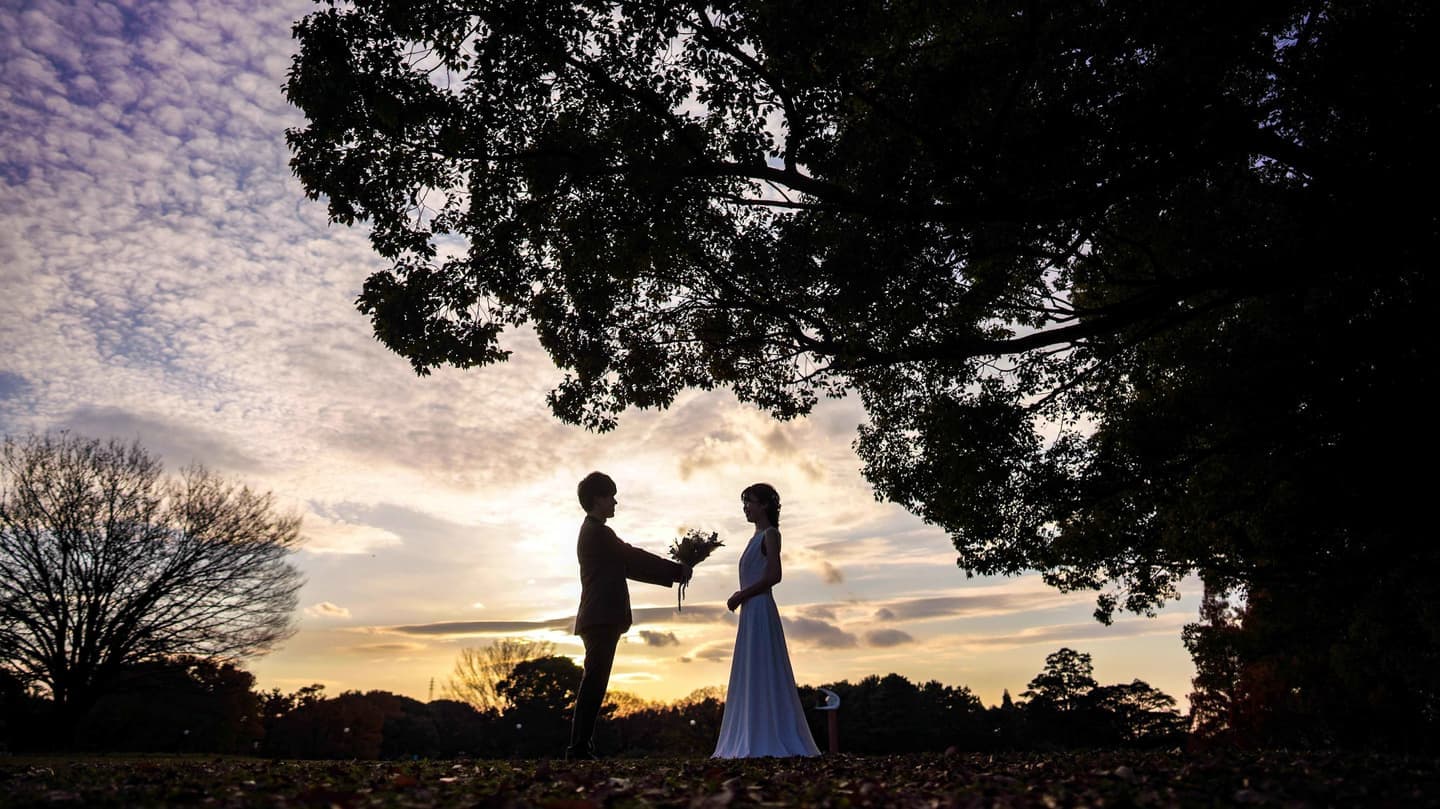 名古屋 ロケーション前撮り ウェディングフォト 自然な笑顔